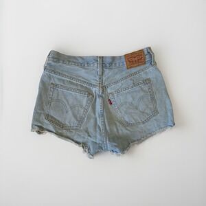 Levis 501 Jean‎ Shorts Women 28 Light Wash High Rise Button Fly Cut Off Classic